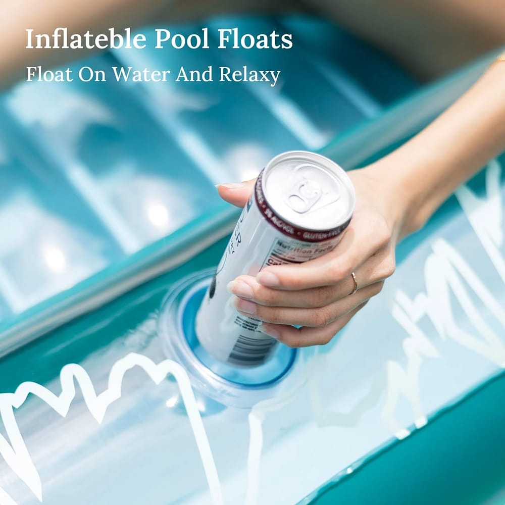 Sunrio 73" x 46" Inflatable Pool Lounger Float, Clear/Green