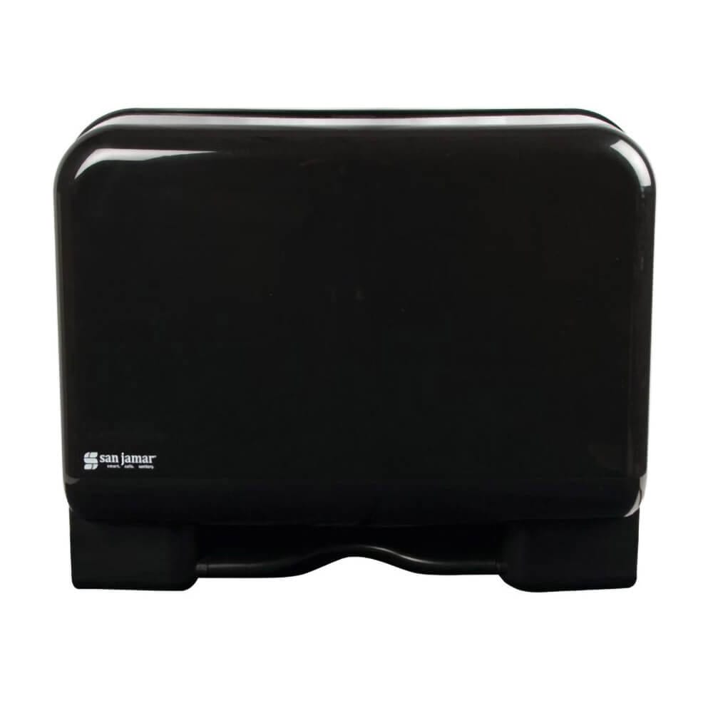 San Jamar Tear-n-Dry Electronic Touchless Recessed 8" Roll Paper Towel Dispenser, Black