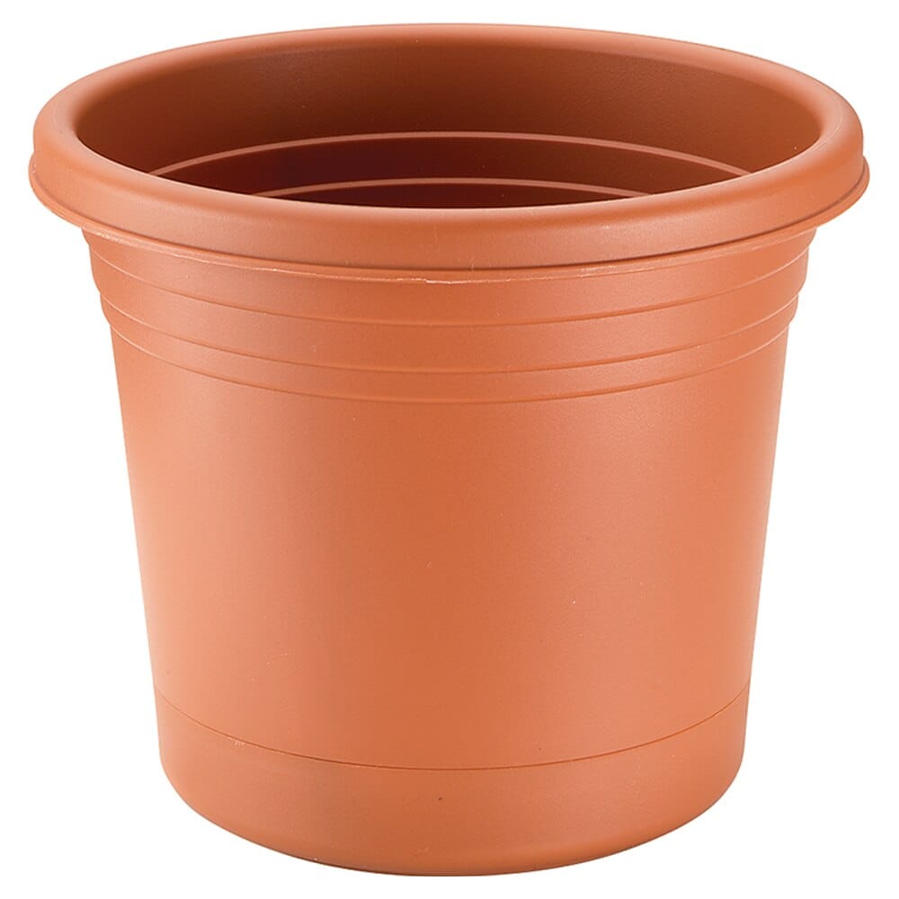 RUGG Rolled Rim Resin Planter, Terra Cotta, 6"