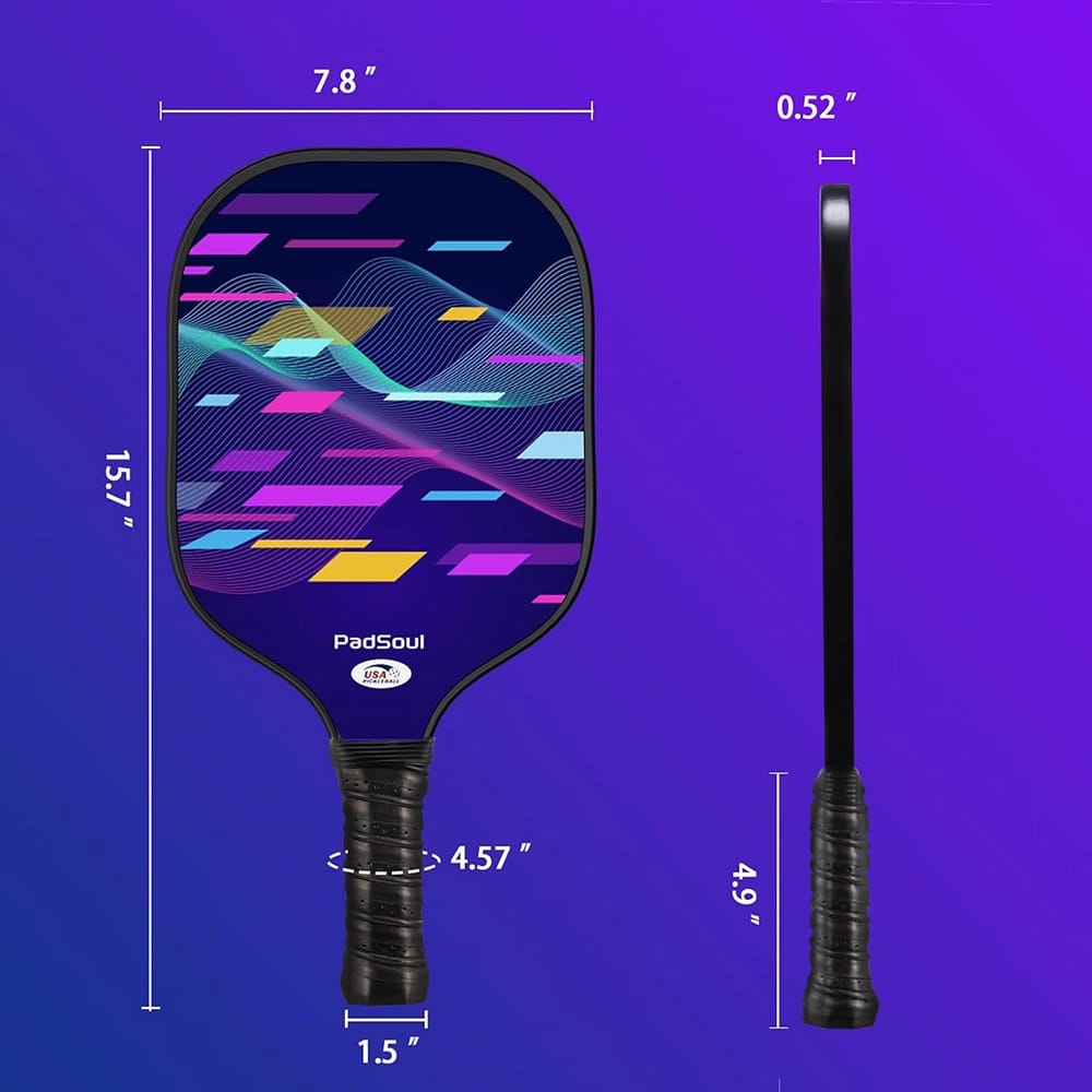 PadSoul Carbon Fiber Pickleball Paddle Set, Blue/Multi