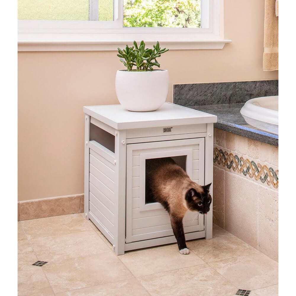 New Age Pet ECOFLEX Standard Litter Box Cover End Table, Antique White