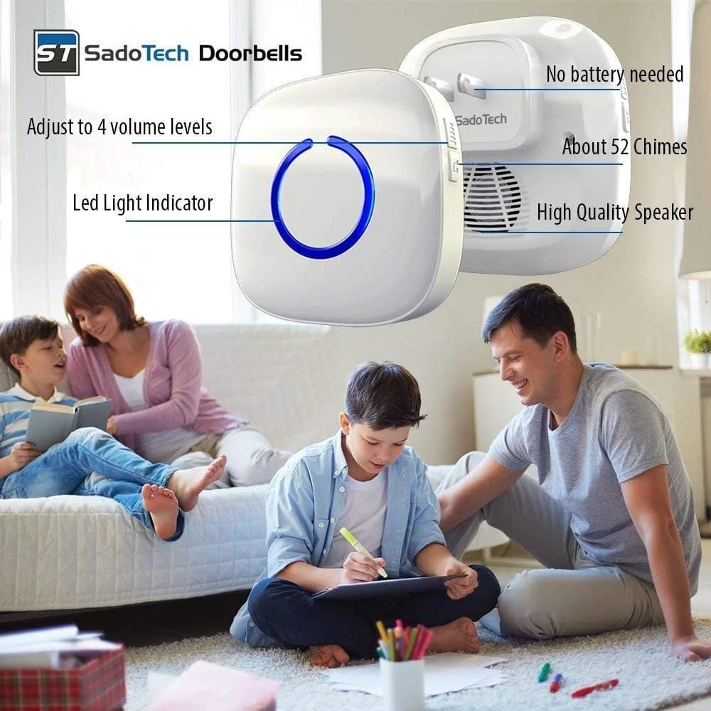 SadoTech Wireless Doorbell, White