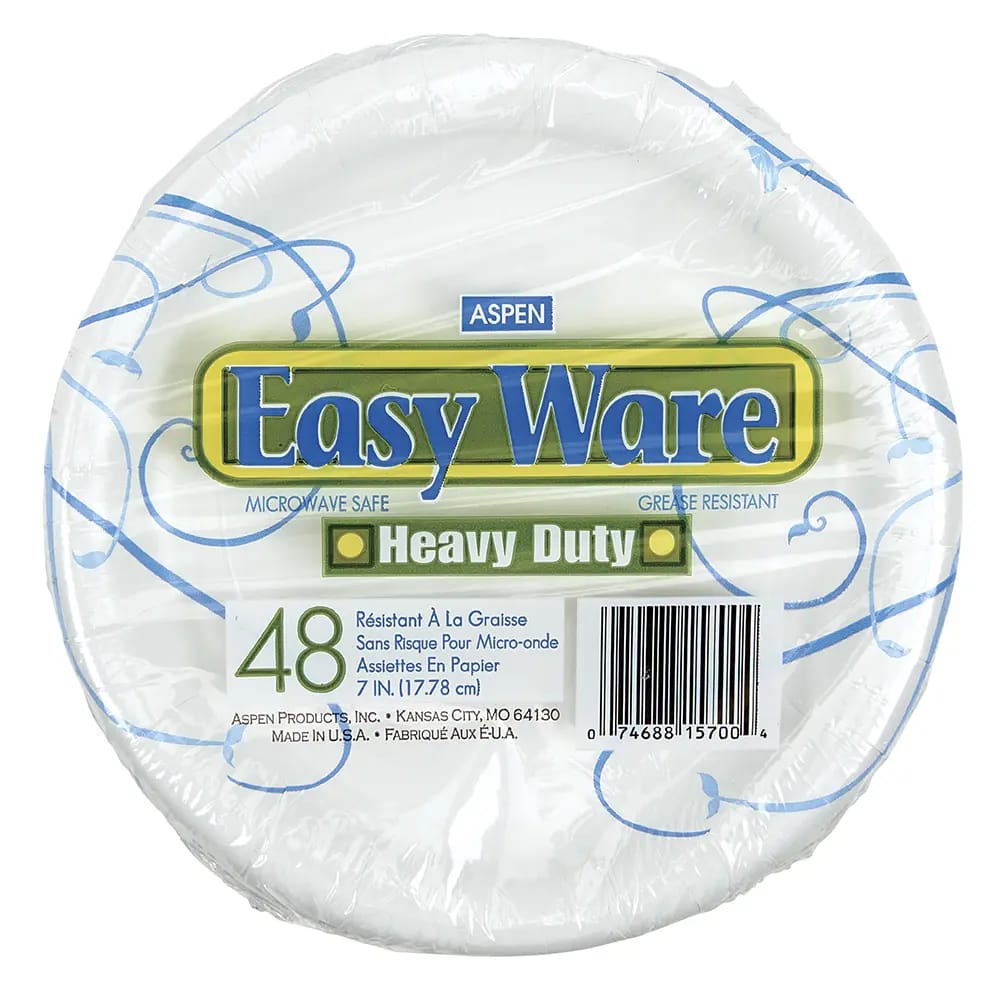 Aspen Easy Ware Heavy-Duty 7" Paper Plates, 48 Count