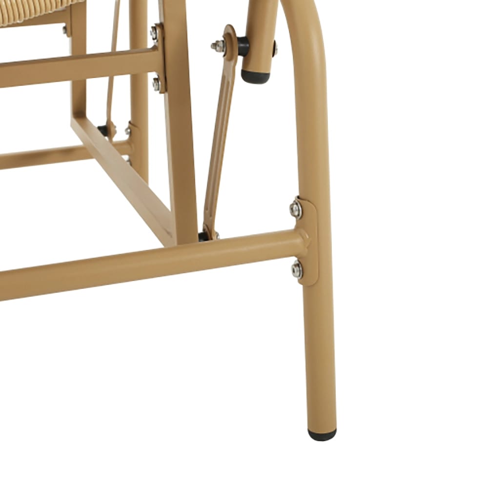 Palos Outdoor Wicker Glider Chair with Cushion, Light Brown