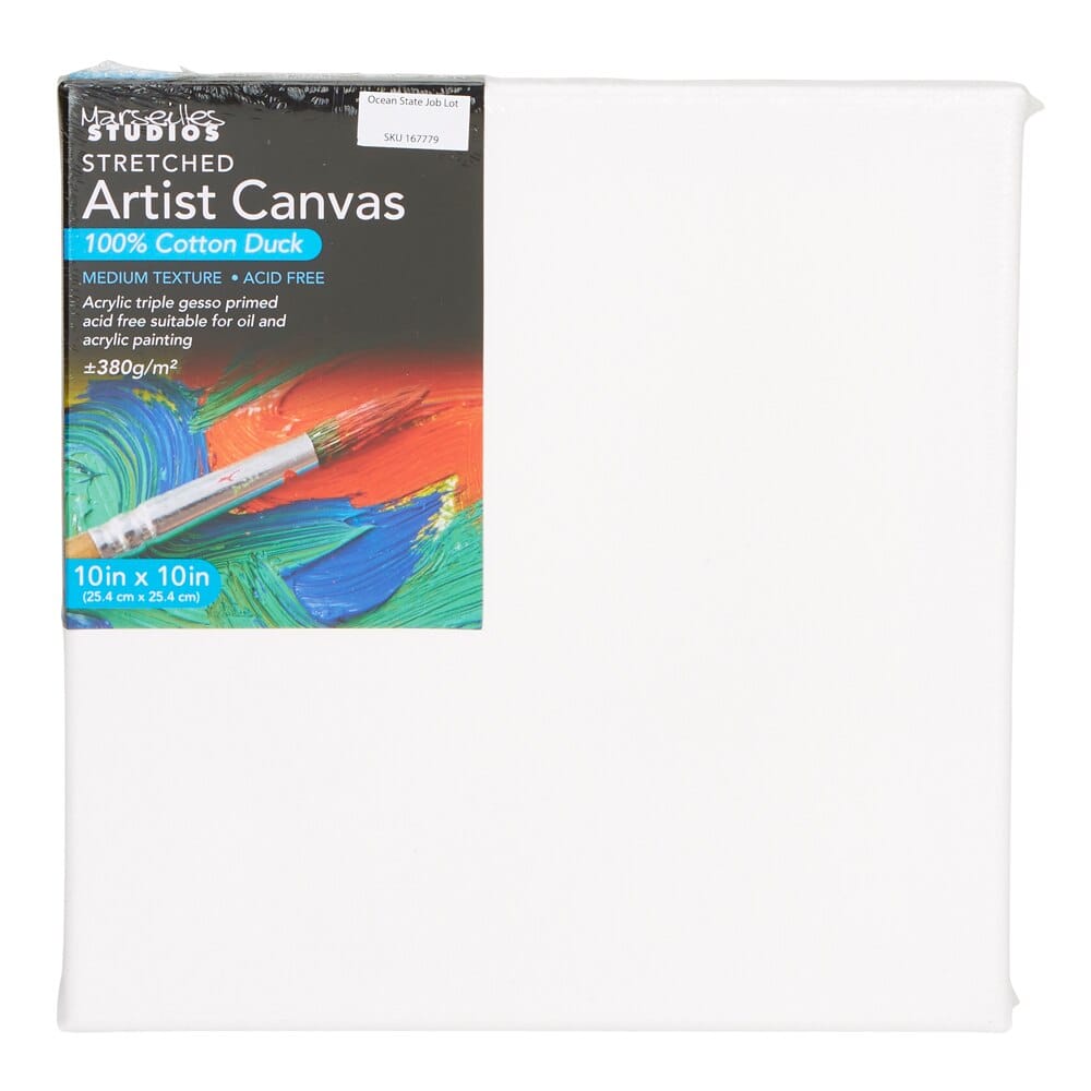 Marseilles Studios Stretched Cotton Artist Canvas, 10" x 10"