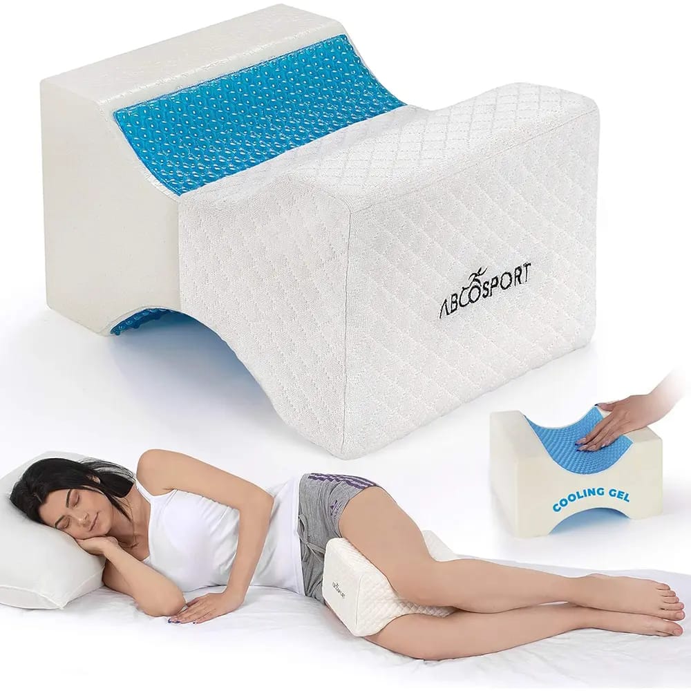 AbcoSport Memory Foam Knee Pillow with Cooling Gel