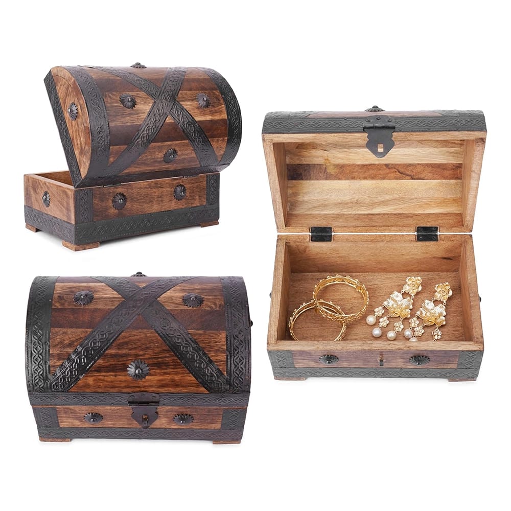 Brynnberg Wooden Pirate Treasure Chest, Brown