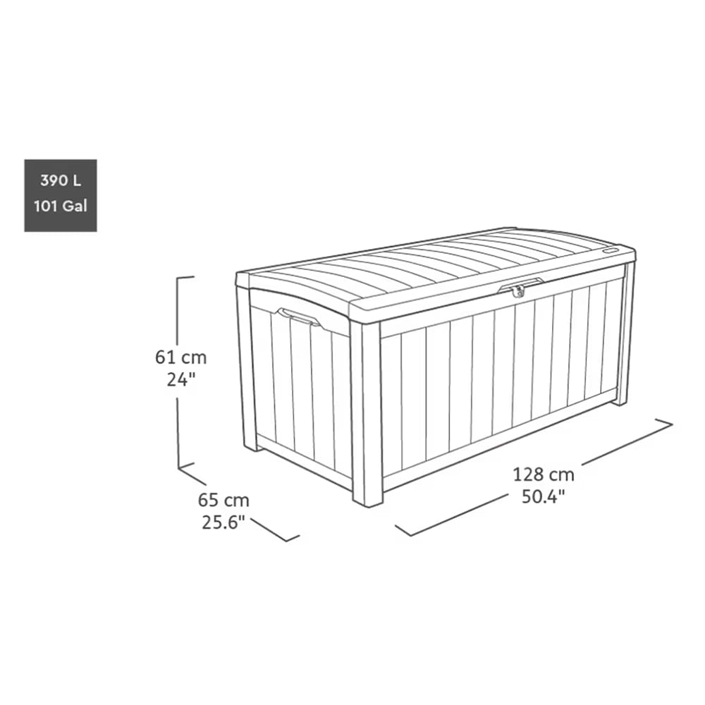 Keter 101 Gallon Glenwood Deck Box, Brown