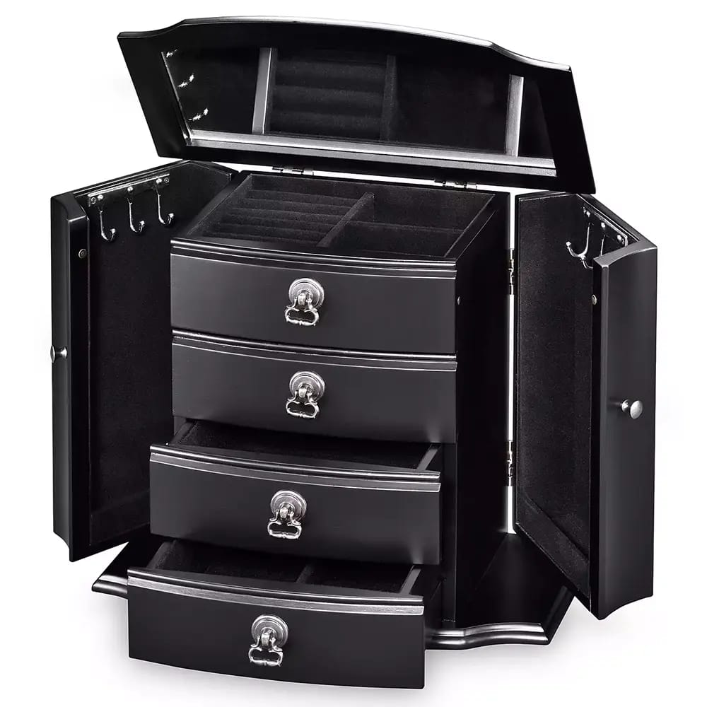 Wood Jewelry Box, Black