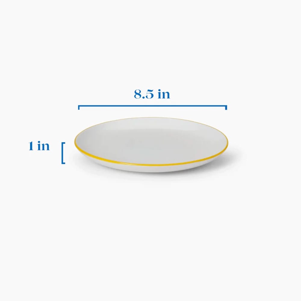 Leeway Small Plate, Yellow Stripe, Set of 4