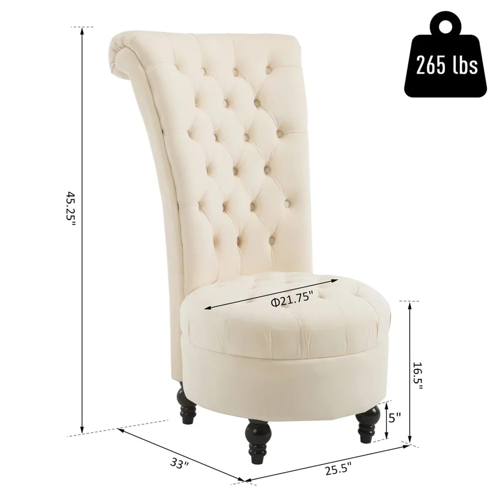 HomCom High Back Accent Chair, White