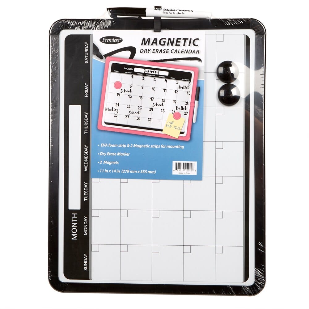 Premiere Magnetic Dry Erase Board Calendar, 14"