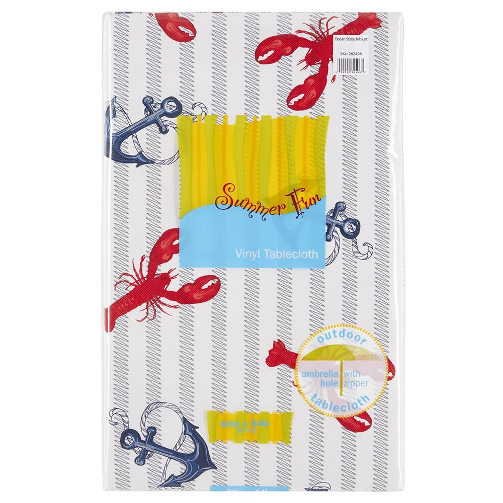 Summer Zipper Vinyl Tablecloth with Flannel Backing