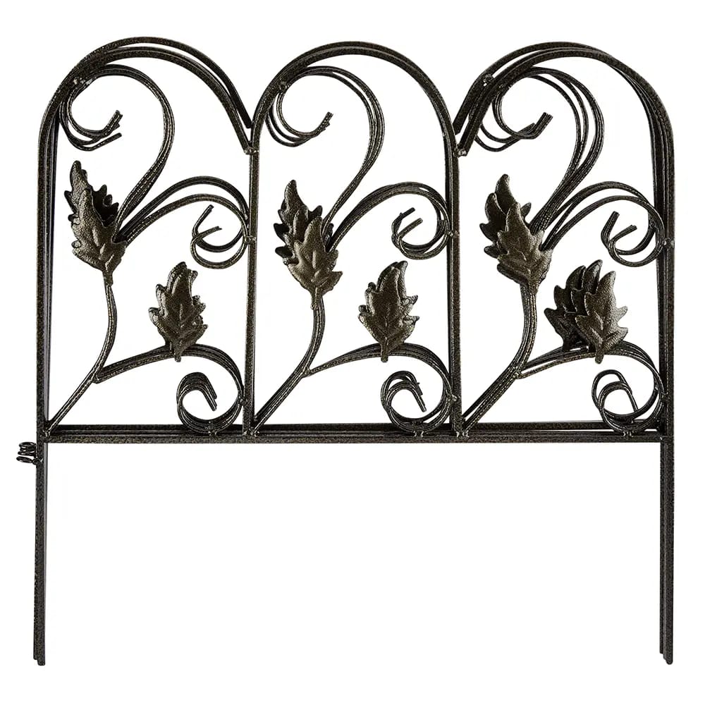 Wrought Iron Garden Fence, 4pk, 18"