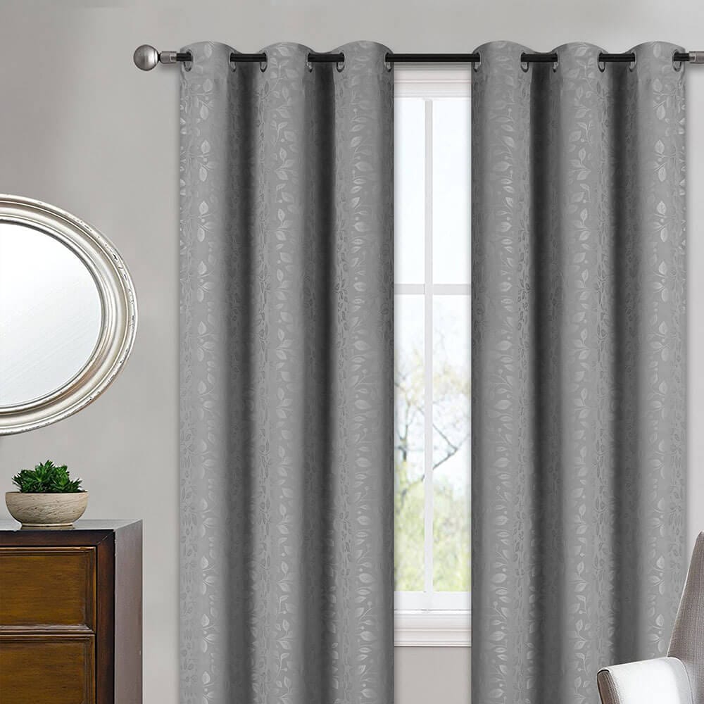 Soft Home 84" Energy Saving Woven Blackout Curtains with Grommets, 2 Pack