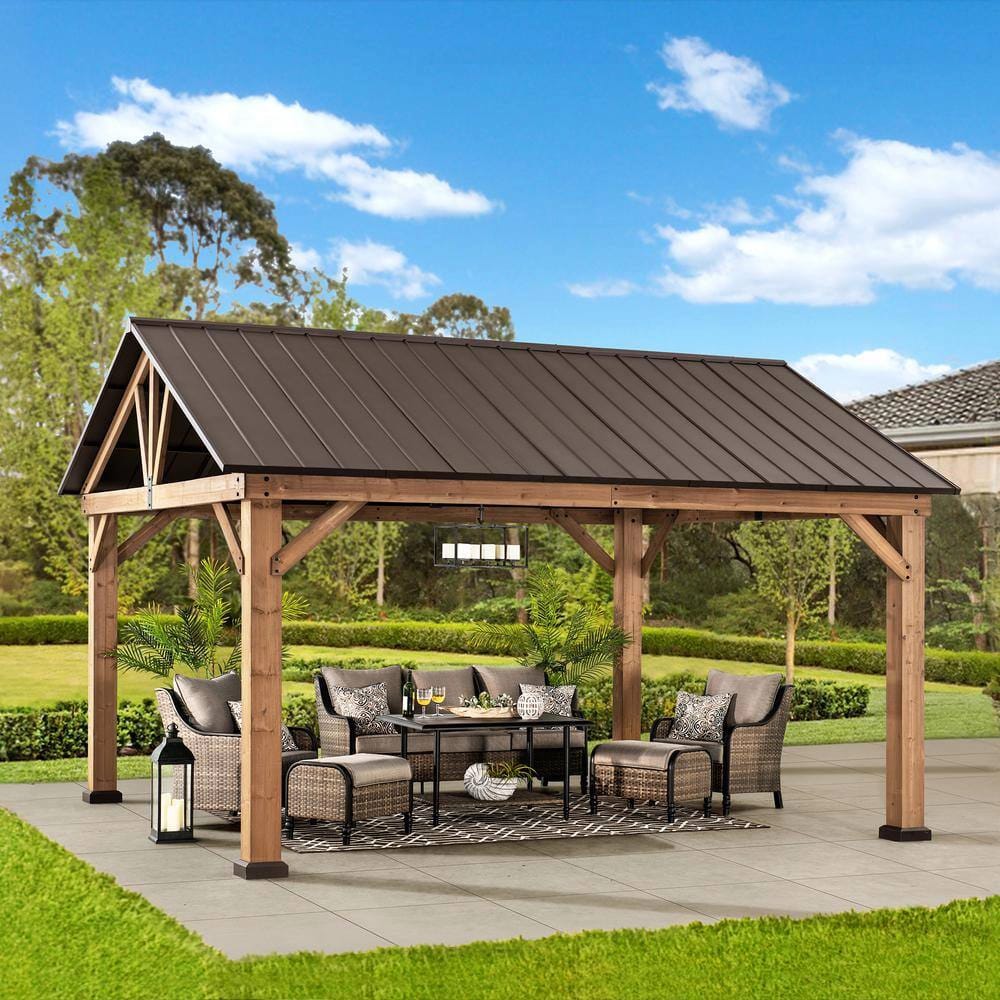 Liberty 13' x 15' Cedar Wood Hard Top Gazebo