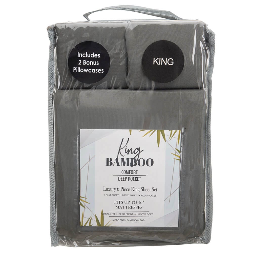 Luxury Bamboo King Sheet Set, 6 Piece