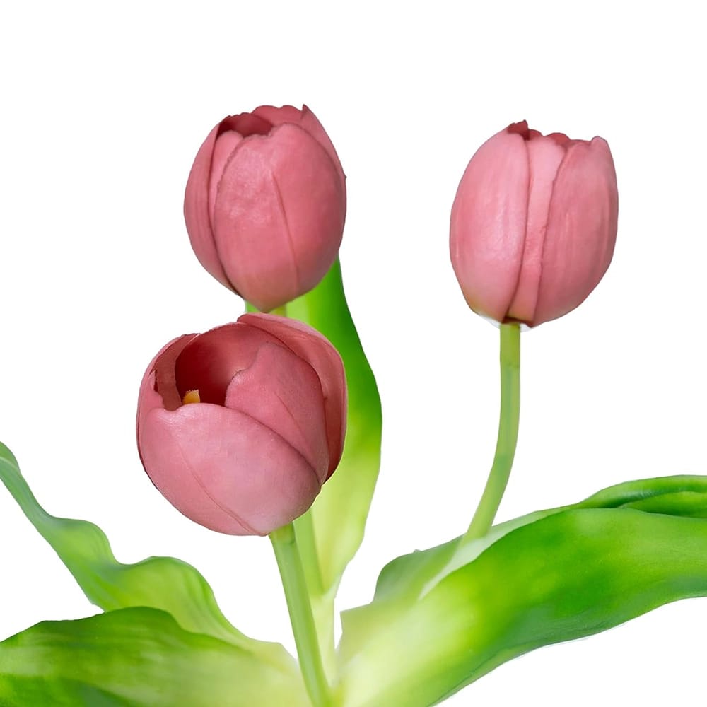 Vintage Home 12" Tulips in Boho Vase, Pink, 3 Pack