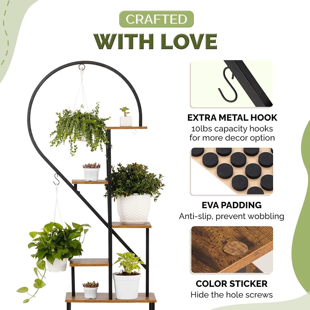 Idzo Heart Shaped Metal Plant Stand