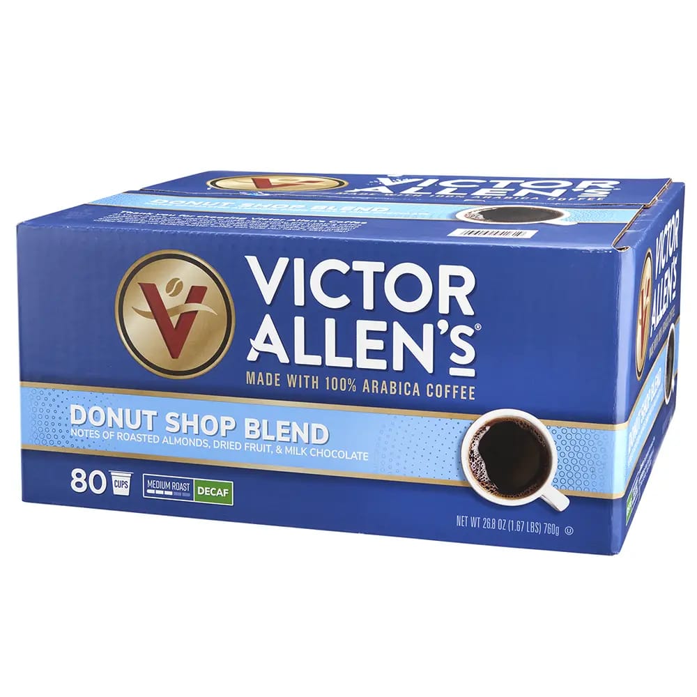 Victor Allen's Decaf Medium Roast Decaf Donut Shop Blend Coffee Cups, 80 Count