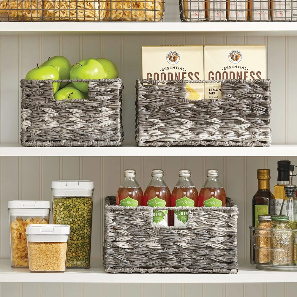 mDesign Woven Plastic Storage Bins, Gray Ombre, 6 Pack