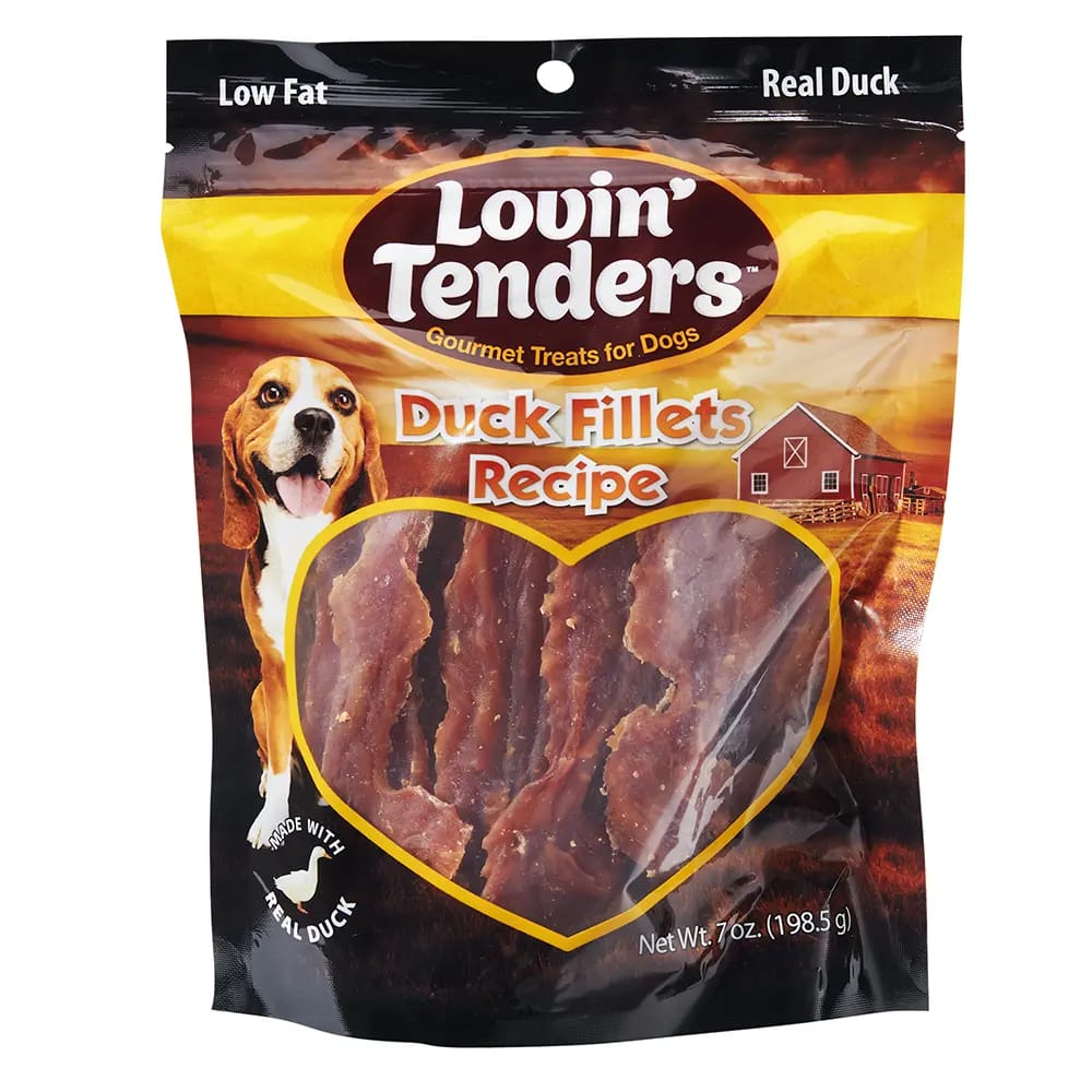 Lovin' Tenders Gourmet Duck Fillet Dog Treats, 7 oz