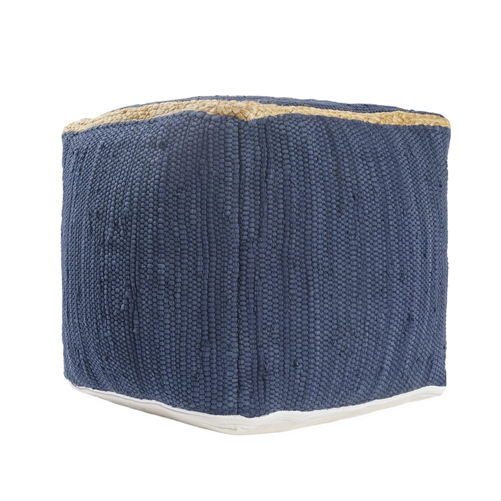 LR Home Jute Pouf, Indigo
