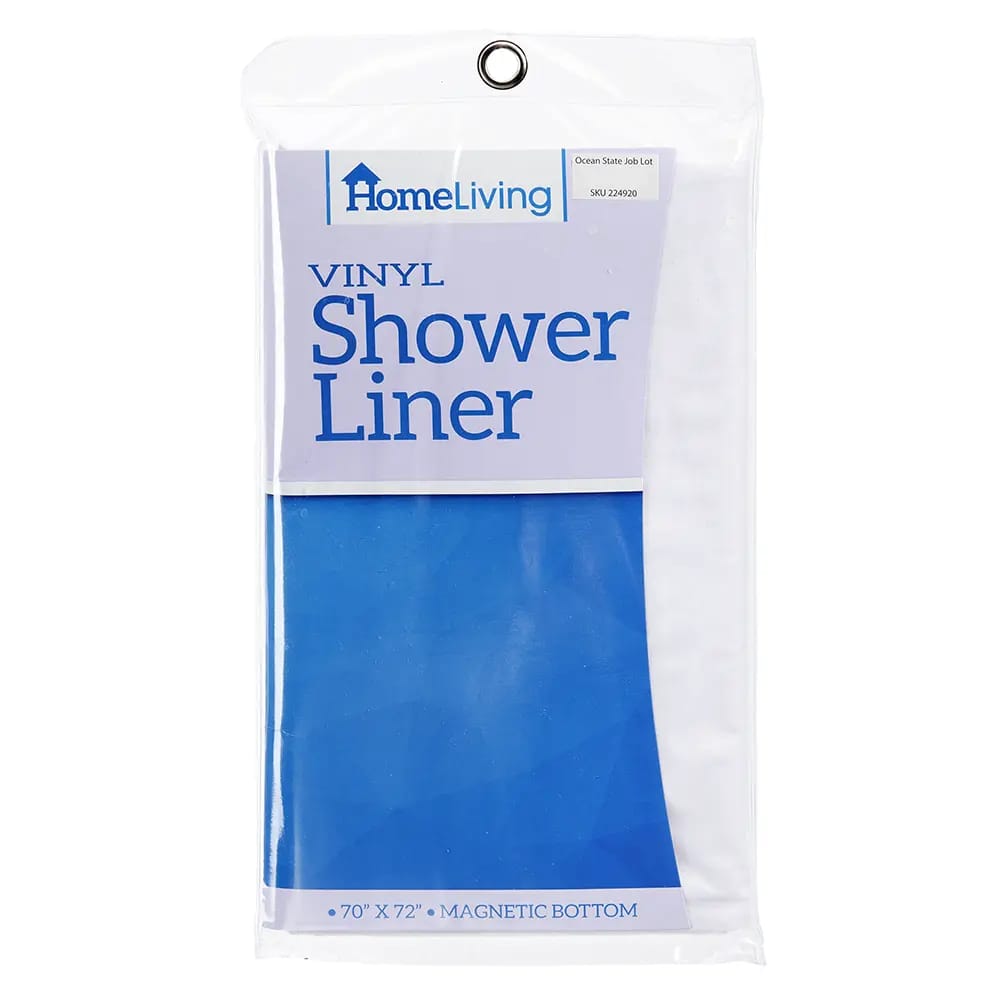 HomeLiving White Vinyl Shower Liner, 72"