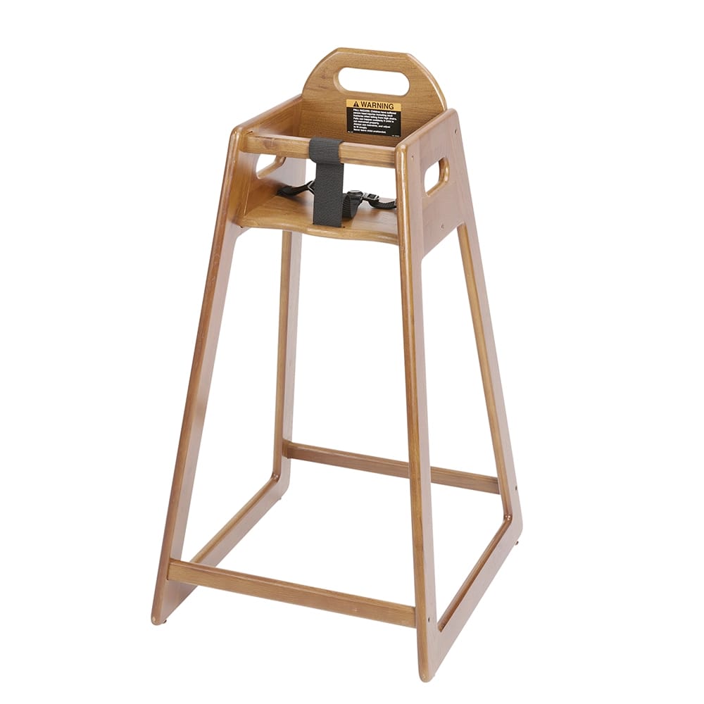 Tomlinson Industries Stacking Restaurant Wood High Chair, Walnut