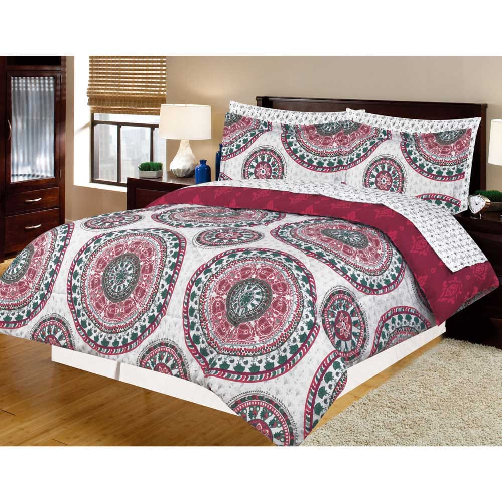 8 Piece Bed in a Bag Queen Comforter Set
