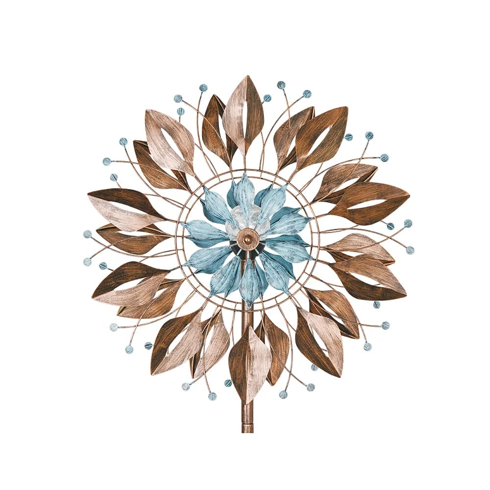 Dotted Bronze Bloom Wind Spinner, Blue/Brown