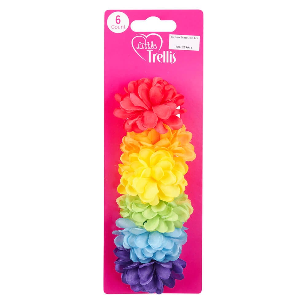 Little Trellis Elastic Hair Bows, 6 Count