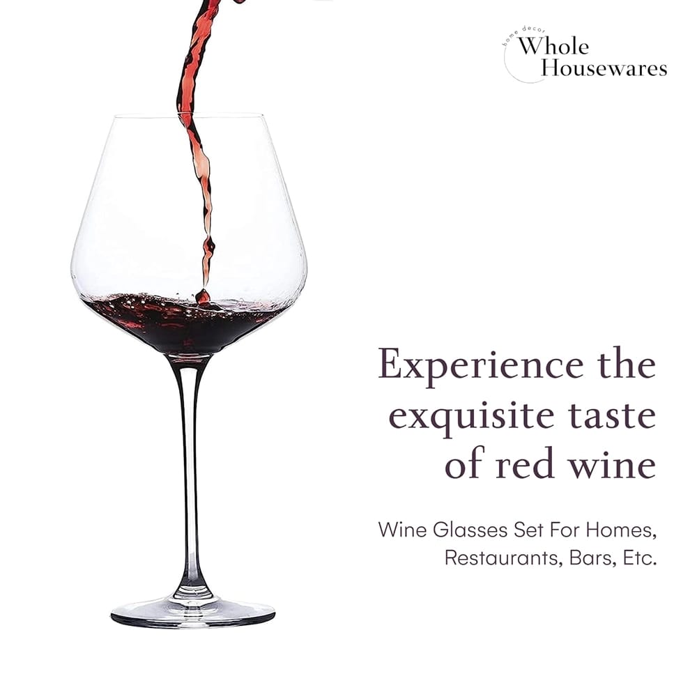 Whole Housewares Italian Style Wine Glasses, Set of 4