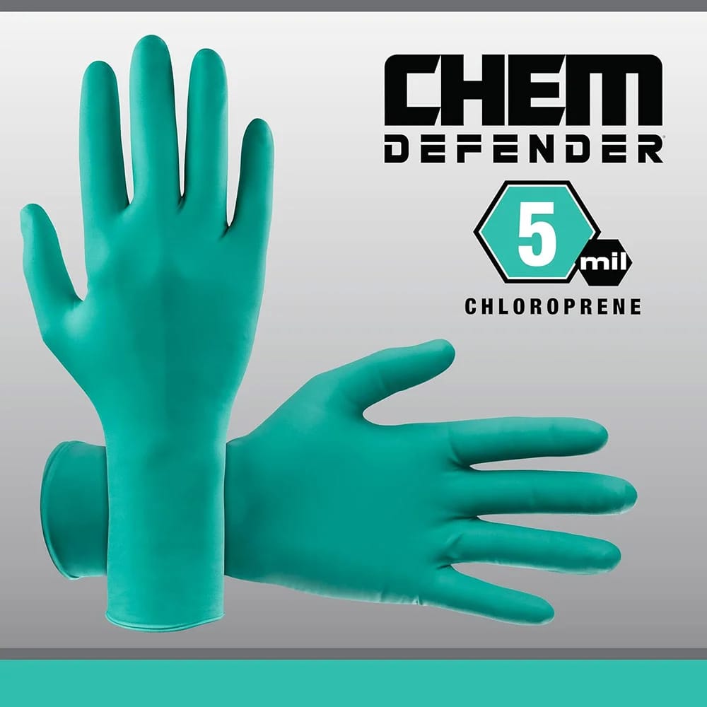 SAS ChemDefender L Powder-Free Chloroprene Disposable Gloves, 50 ct, 10-Pack