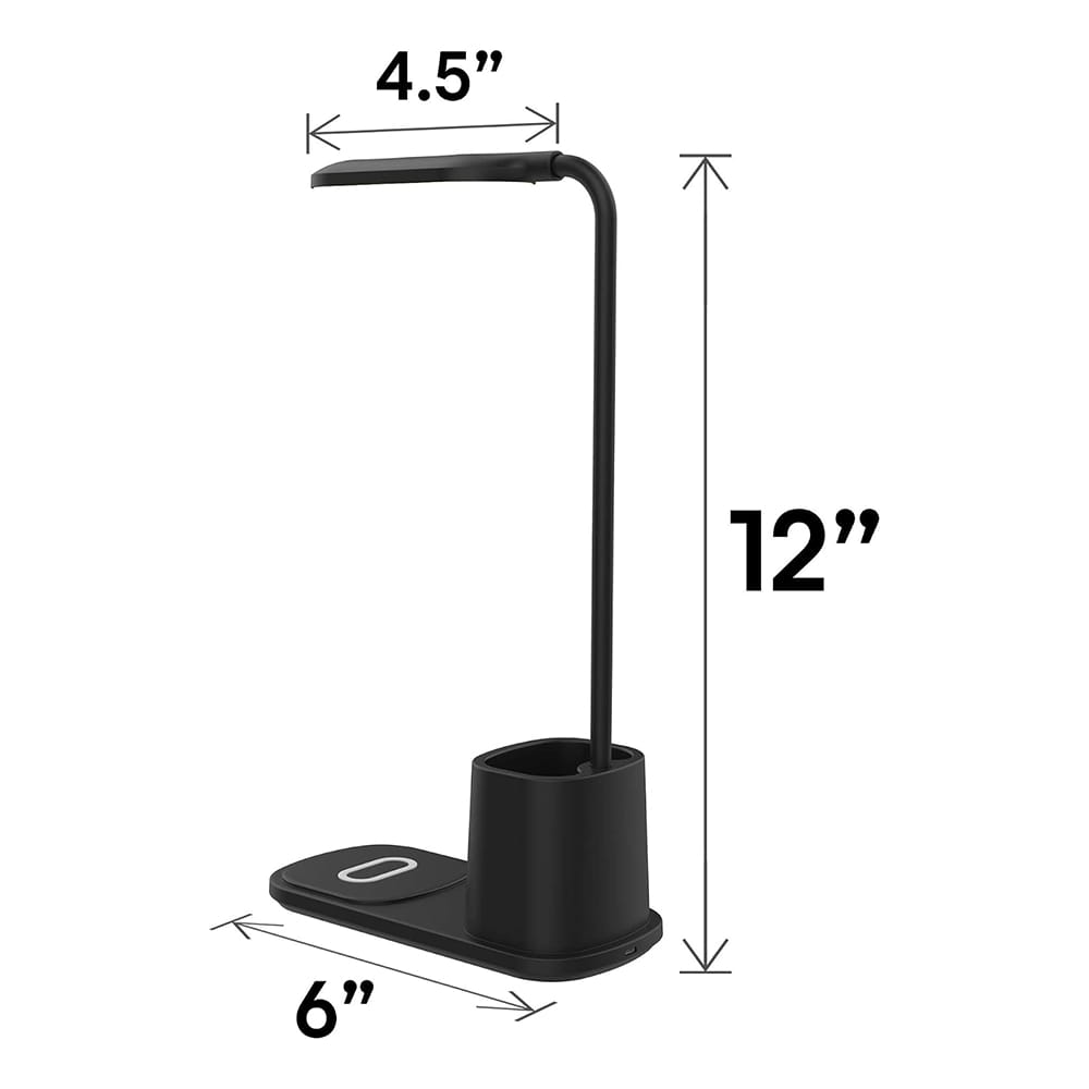 Aduro LED Desk Lamp With Wireless Charger, Black
