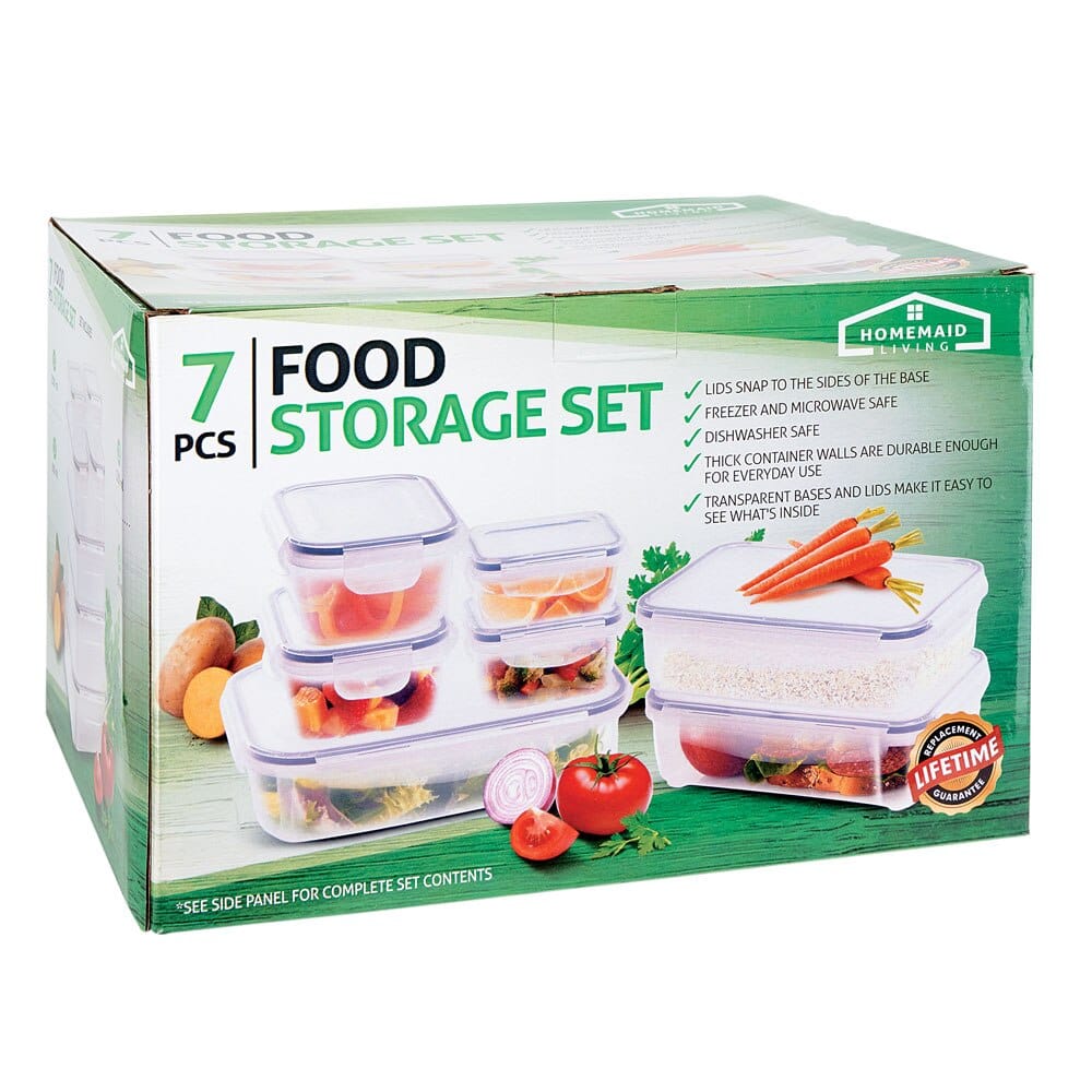 Homemaid Living Premium Airtight Plastic Storage Containers, 7-Piece Variety Size Set