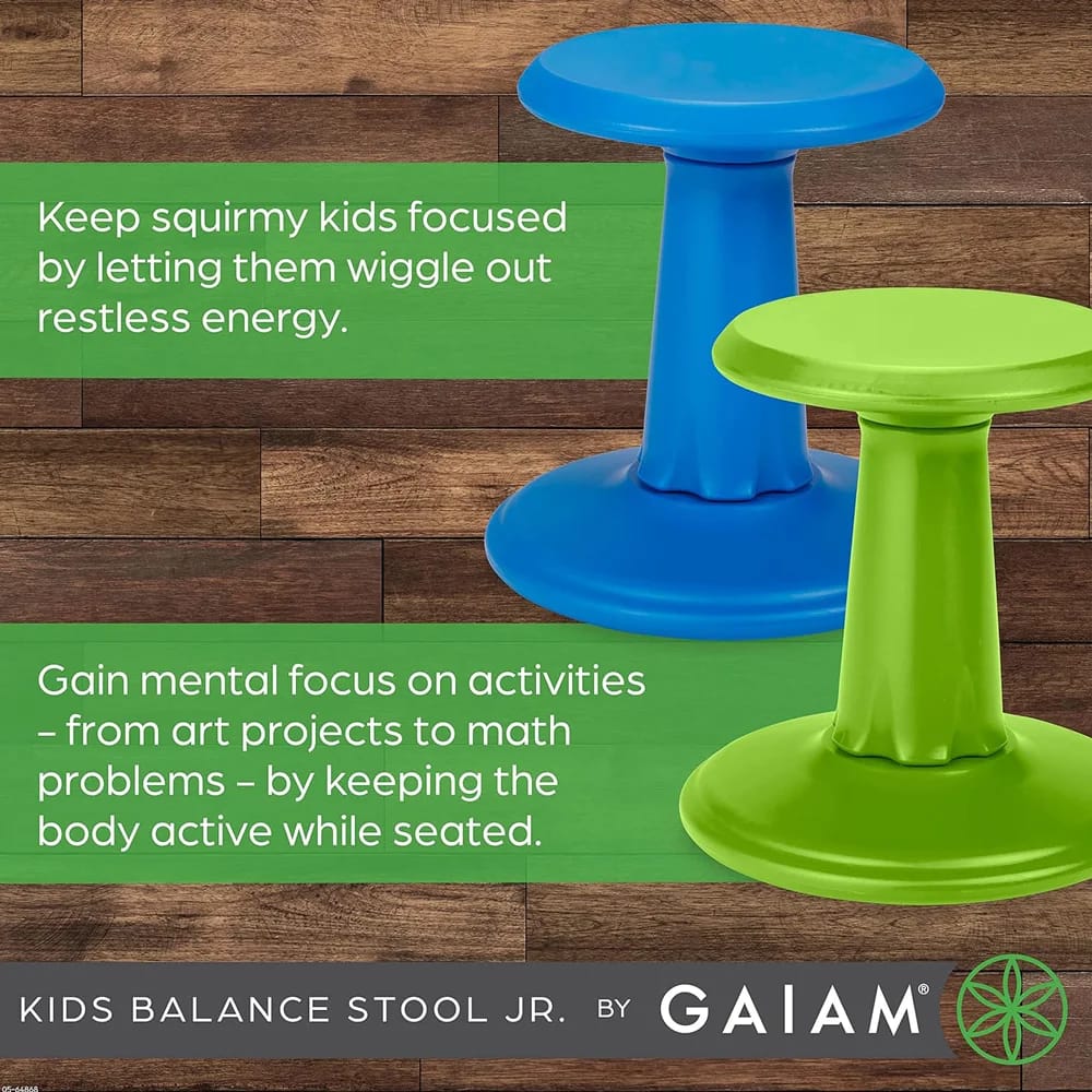 Gaiam Kids Wobble Stool Desk Chair, Lime