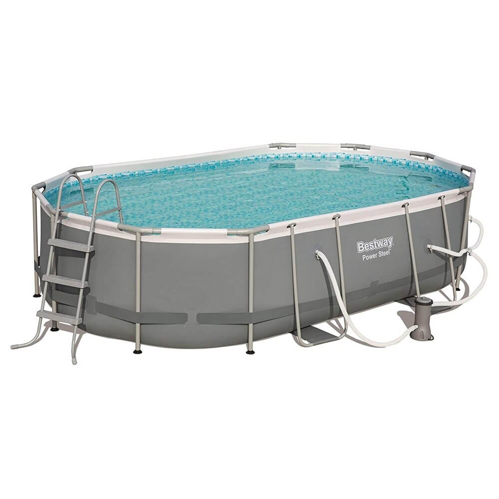 Bestway 16' Above Ground Power Steel Oval Pool Set