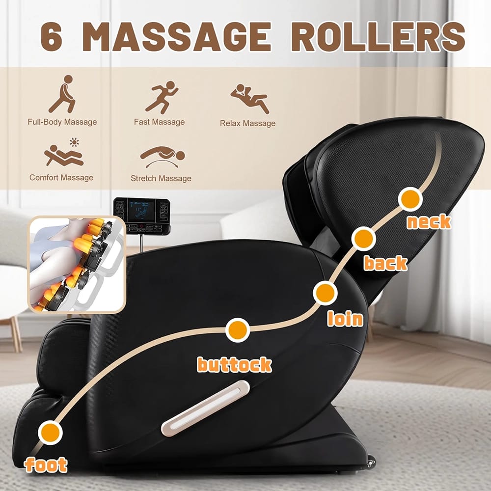 Deluxe Full Body Massage Chair with Zero Gravity, Black