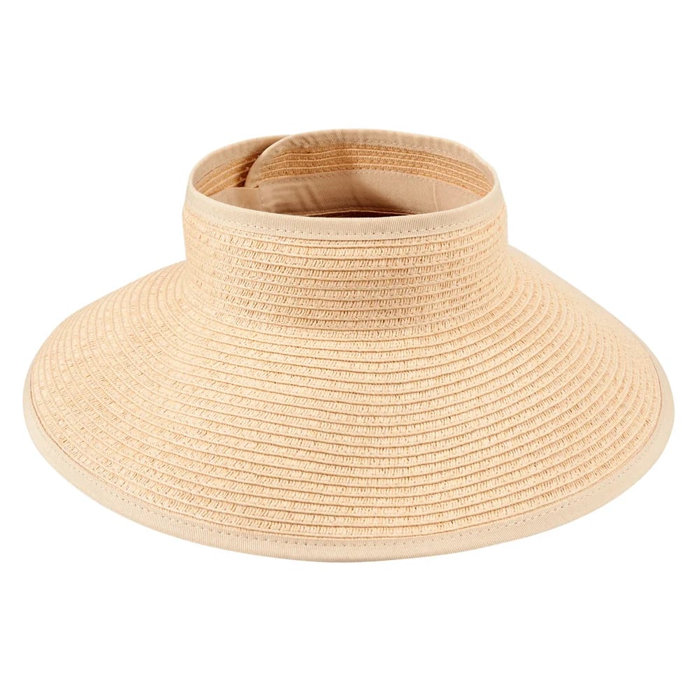 Wide Brim Roll-Up Straw Sun Visor