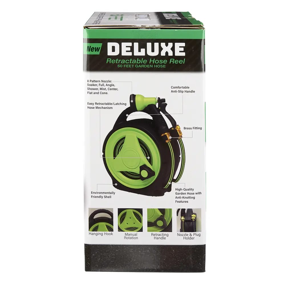 Deluxe Retractable Hose Reel with Mount, 50'