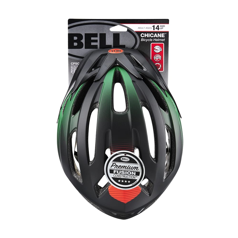 Bell Chicane Adult Bike Helmet, Black/Green/Orange