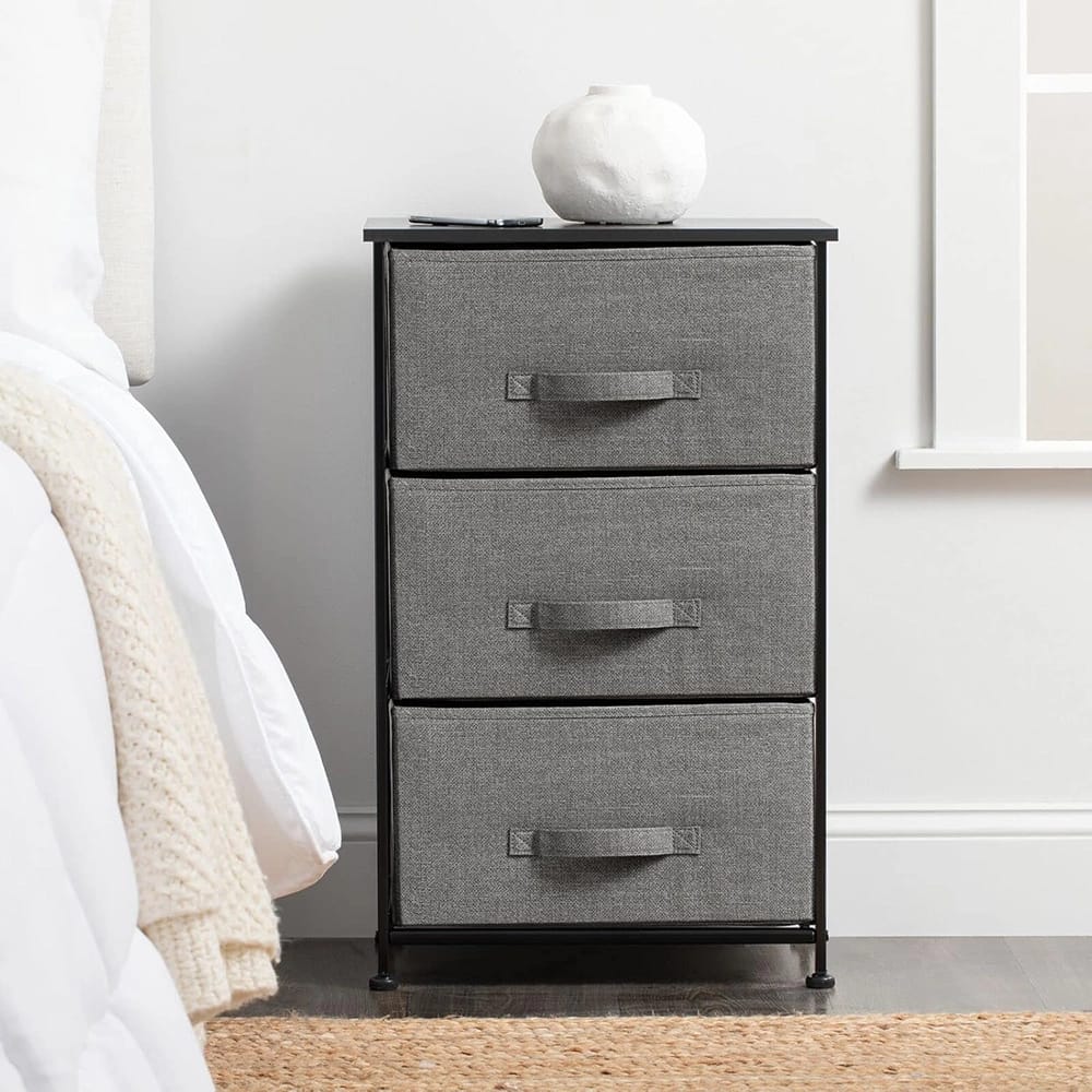 mDesign 3-Drawer Storage Shelf, Charcoal