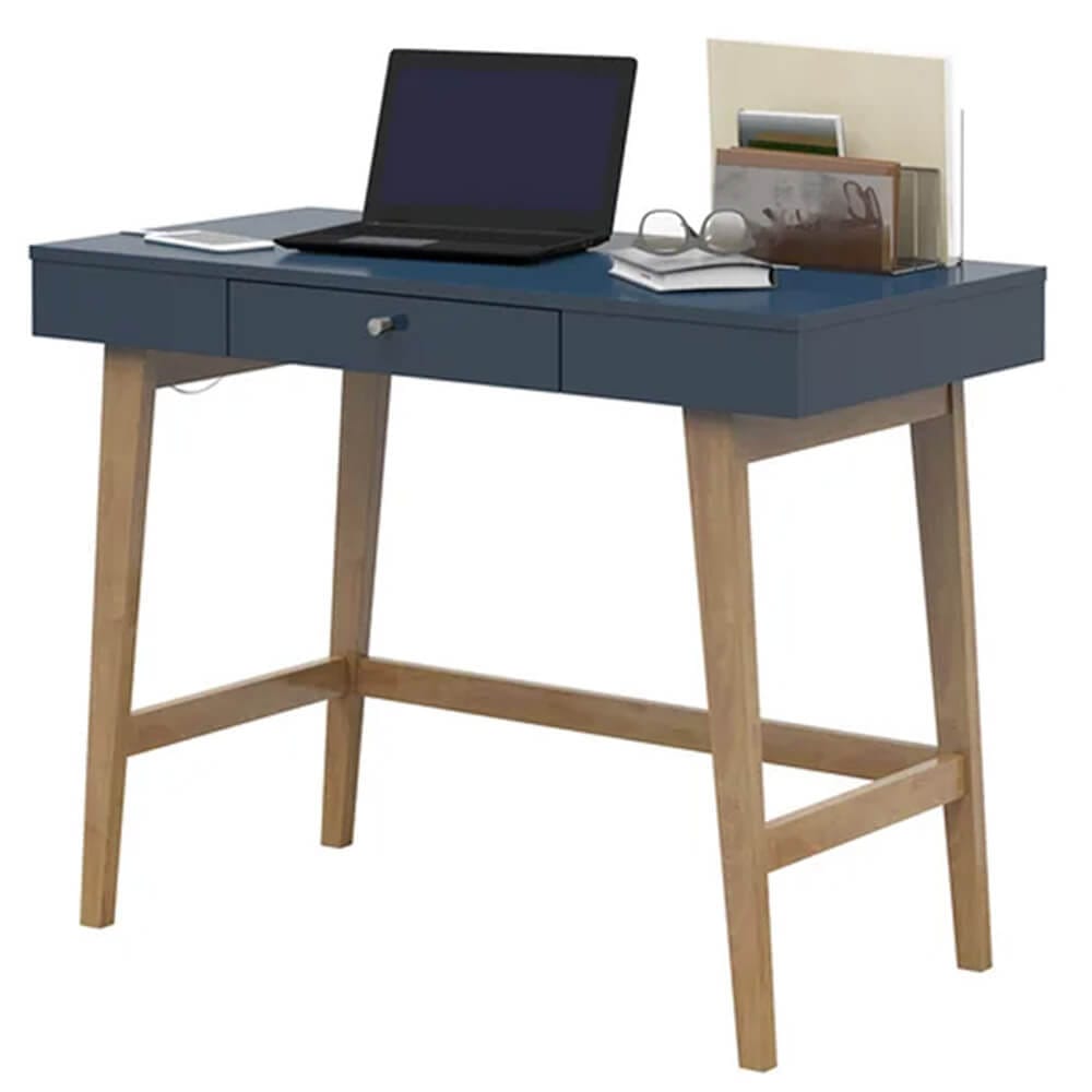 Twin Star Home Aprill 40" Desk, Fontana Blue/Brown