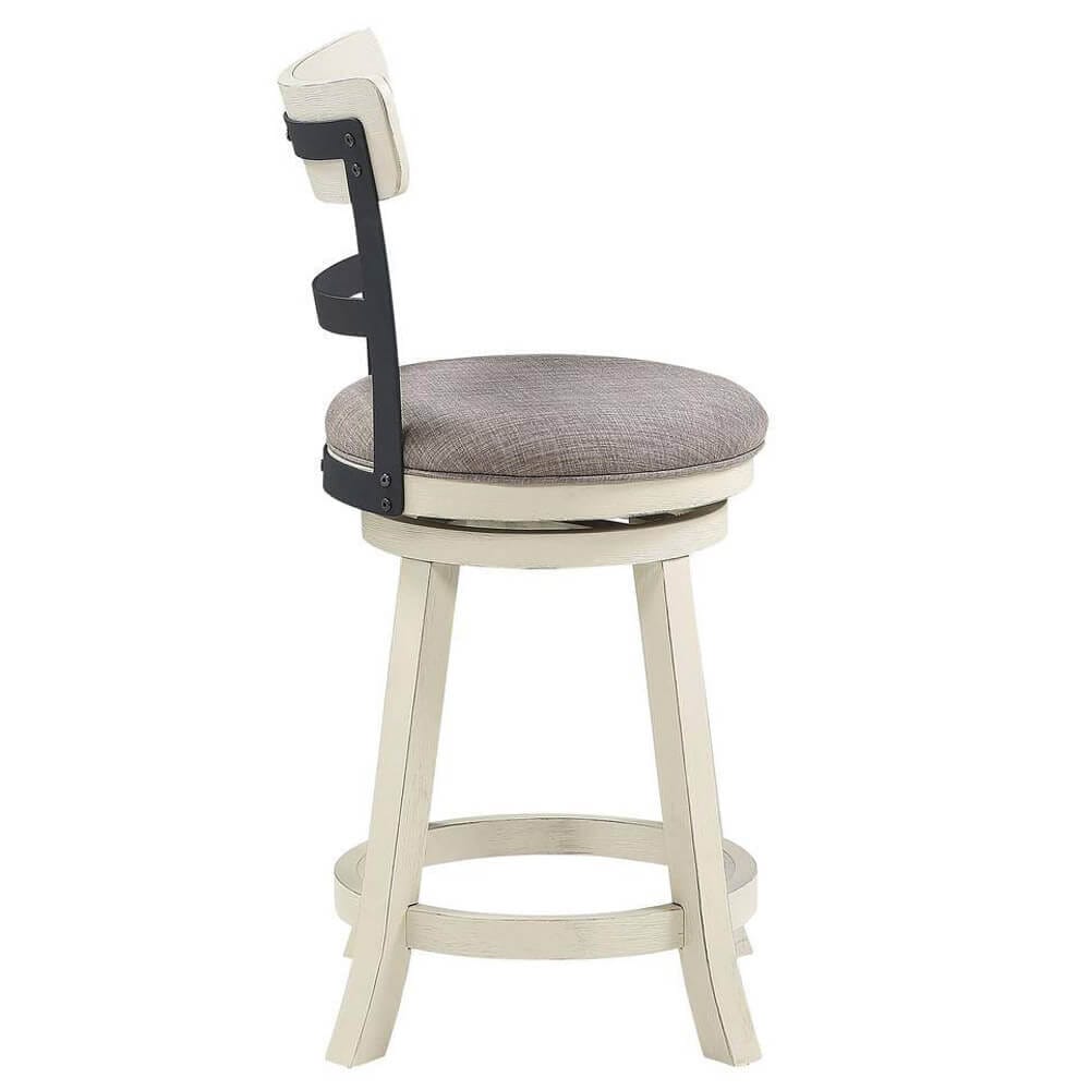Home 2 Office Riverside 24" High Back Swivel Bar Stool, White