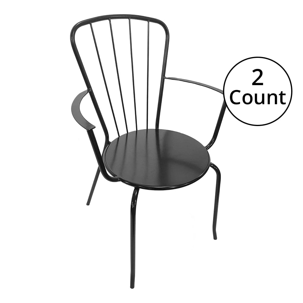 Outdoor Dining Chairs, Black, 2 Count