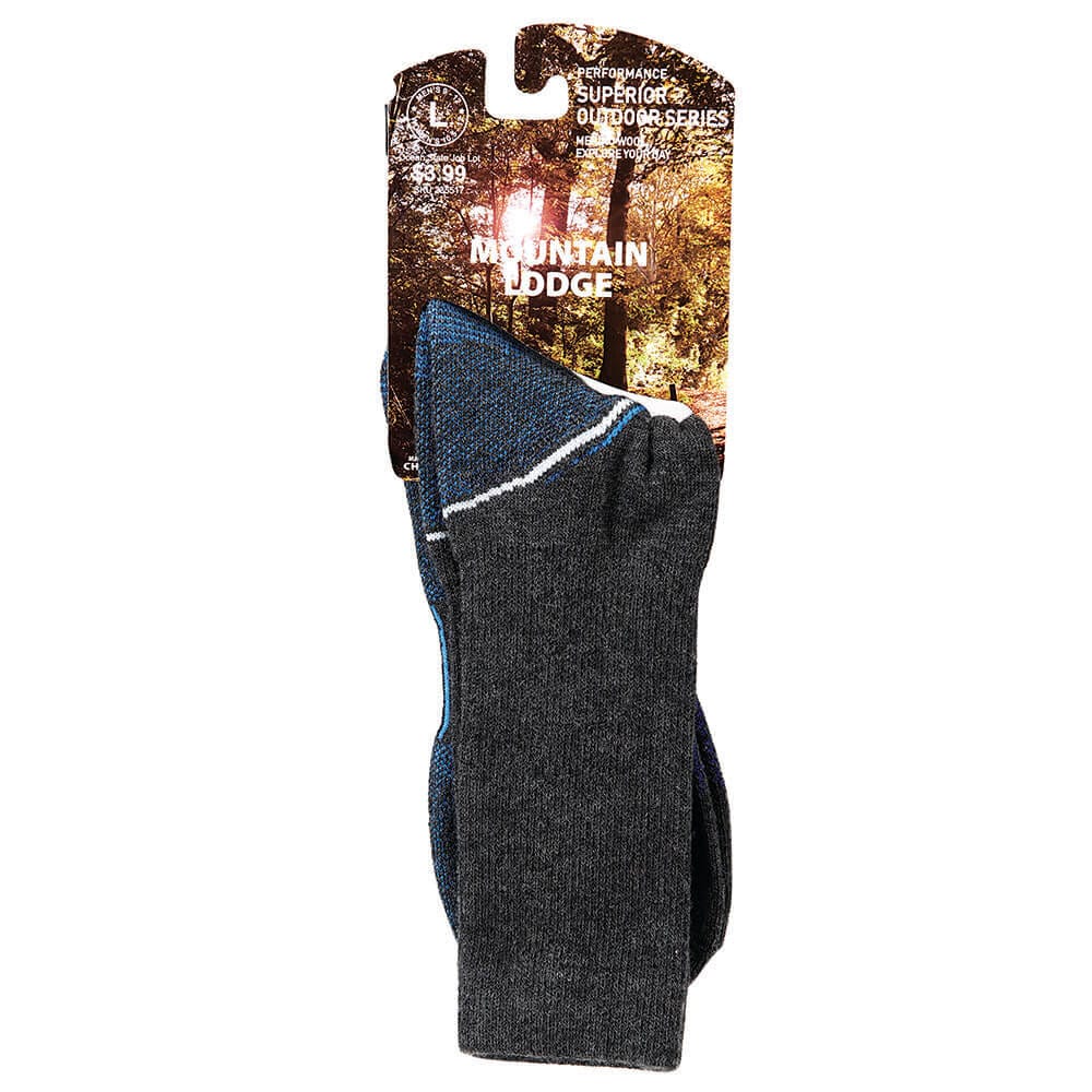 Mountain Lodge Men's Performance Outdoor Series Merino Wool Socks, Large