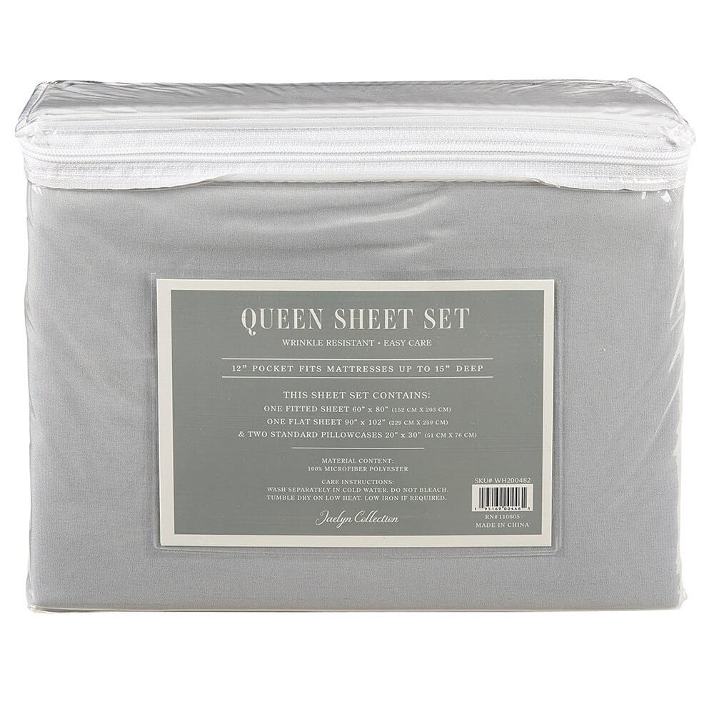 Jaclyn Collection Microfiber Queen Sheet Set, 4 Piece