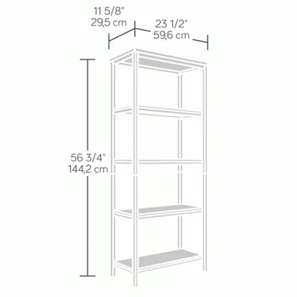 Sauder North Avenue Tall Bookcase, Smoked Oak