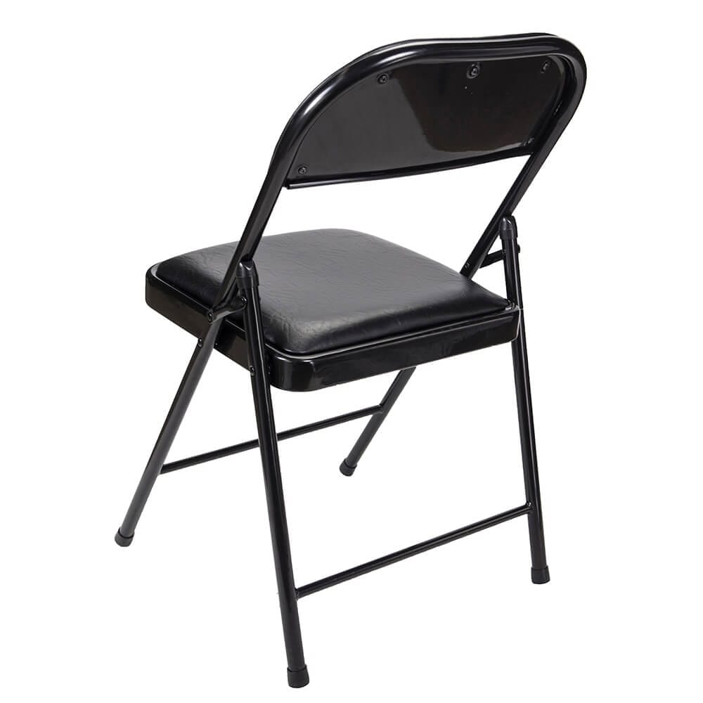 Padded Metal Folding Chair, Black